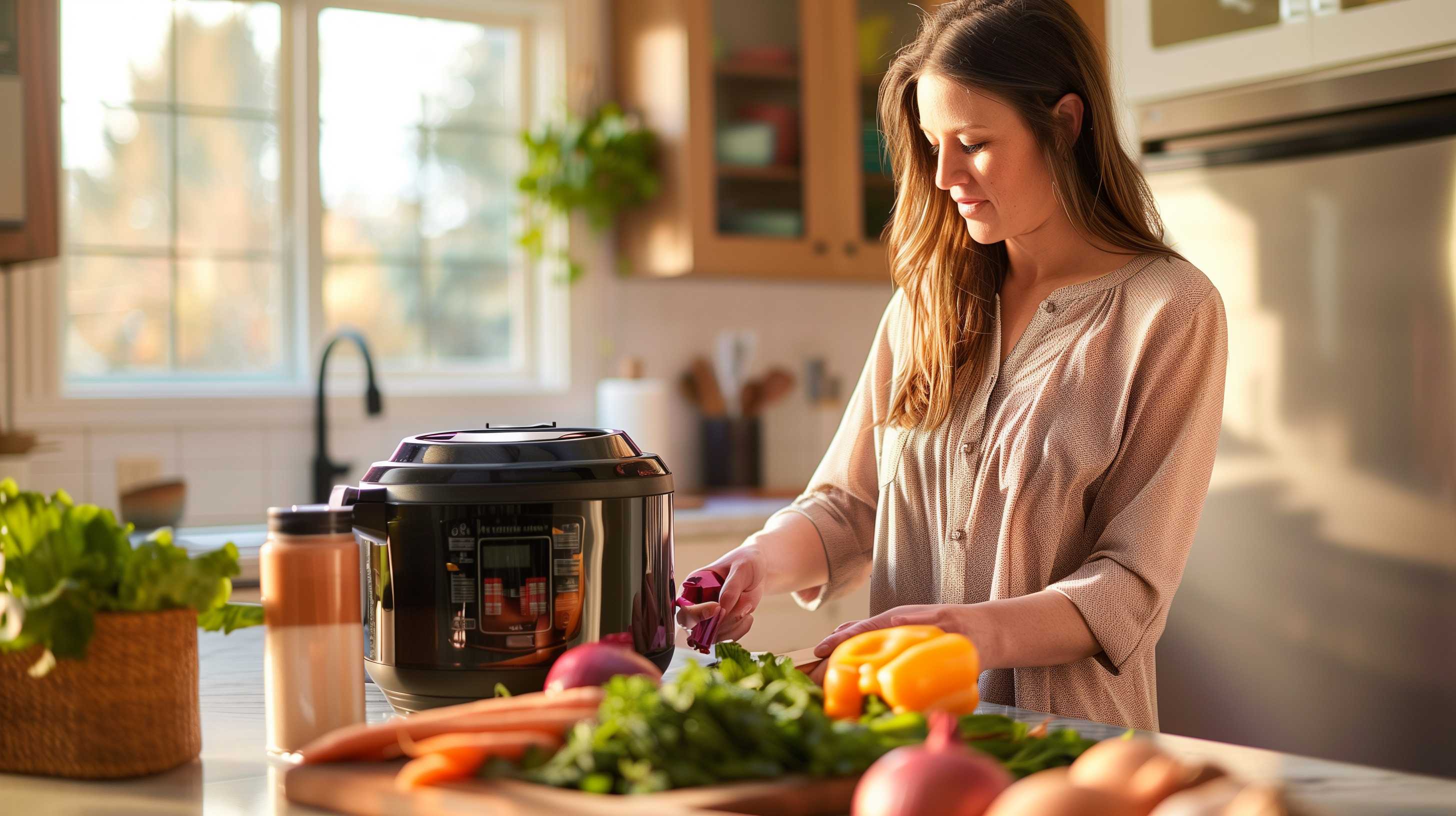 Woman preparing fresh vegetables in a kitchen to support healthy eating during cold and flu season.