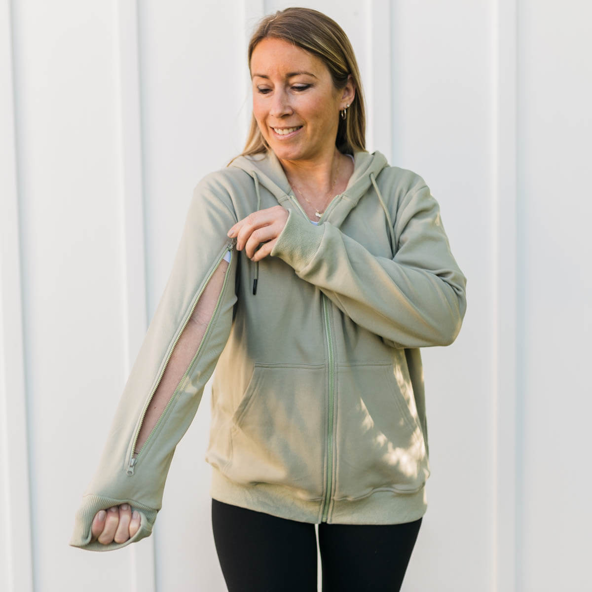 Final Sale - IV Zip Hoodie Sage Green