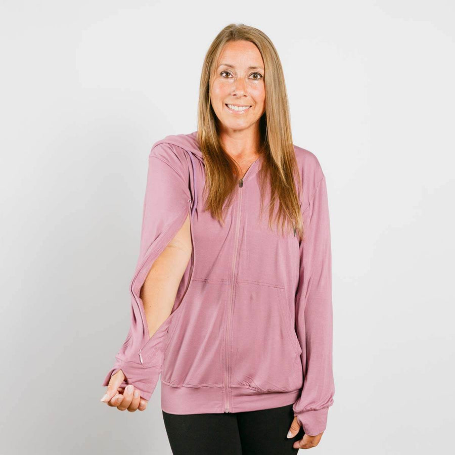 Bamboo IV Zip Hoodie Mauve