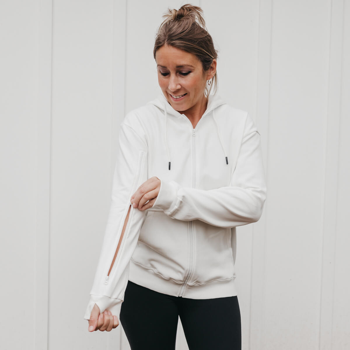 Final Sale - IV Zip Hoodie White