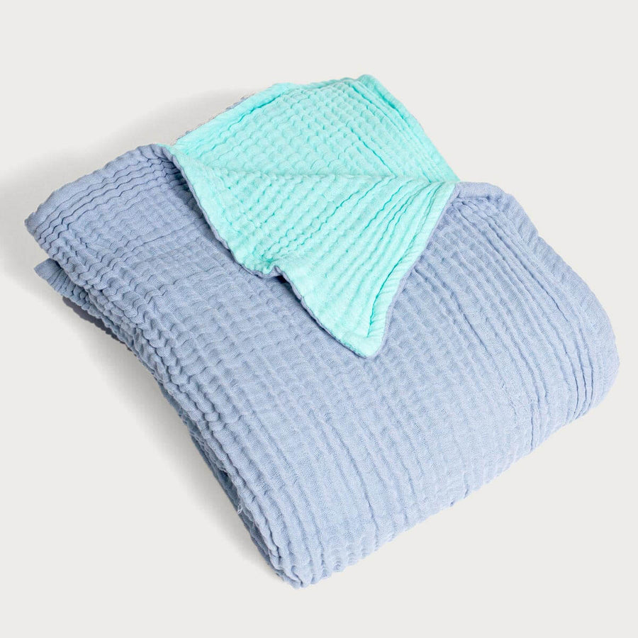 Inspirational Muslin Blanket Blue Aqua