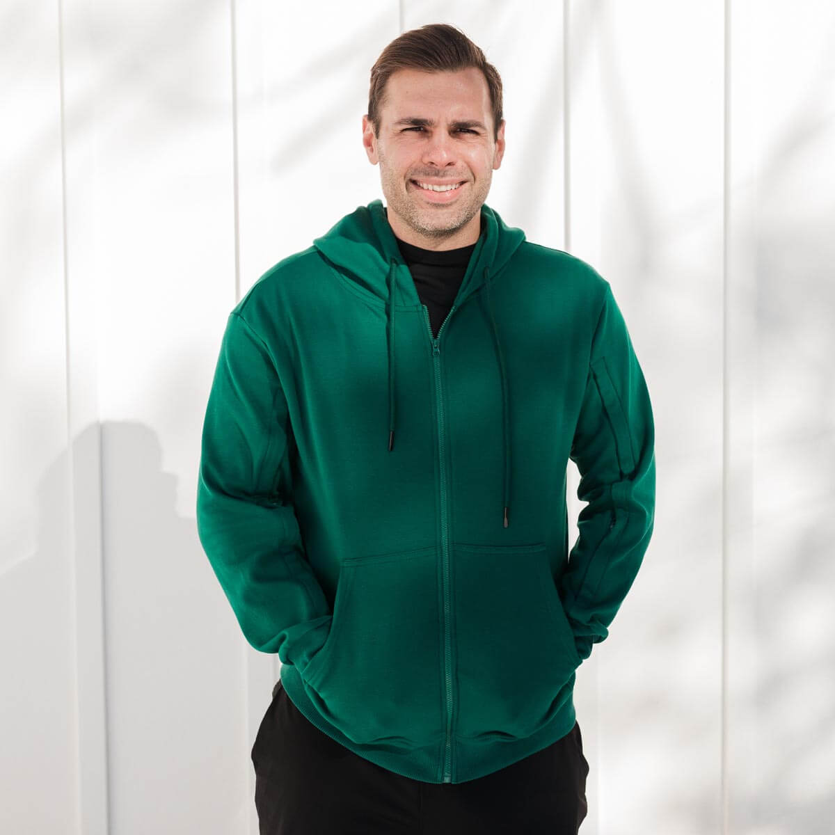 Final Sale - IV Zip Hoodie | Model is 5'8" 165lbs wearing size M