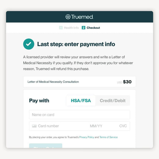 Complete checkout through Truemed