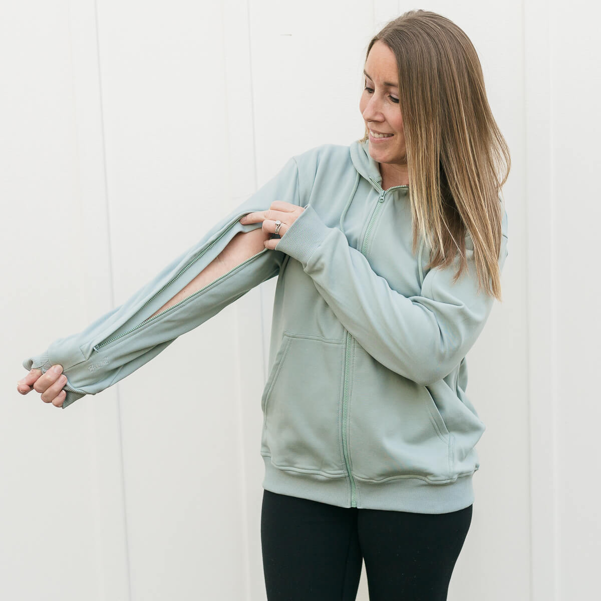 Final Sale - IV Zip Hoodie Seafoam Blue