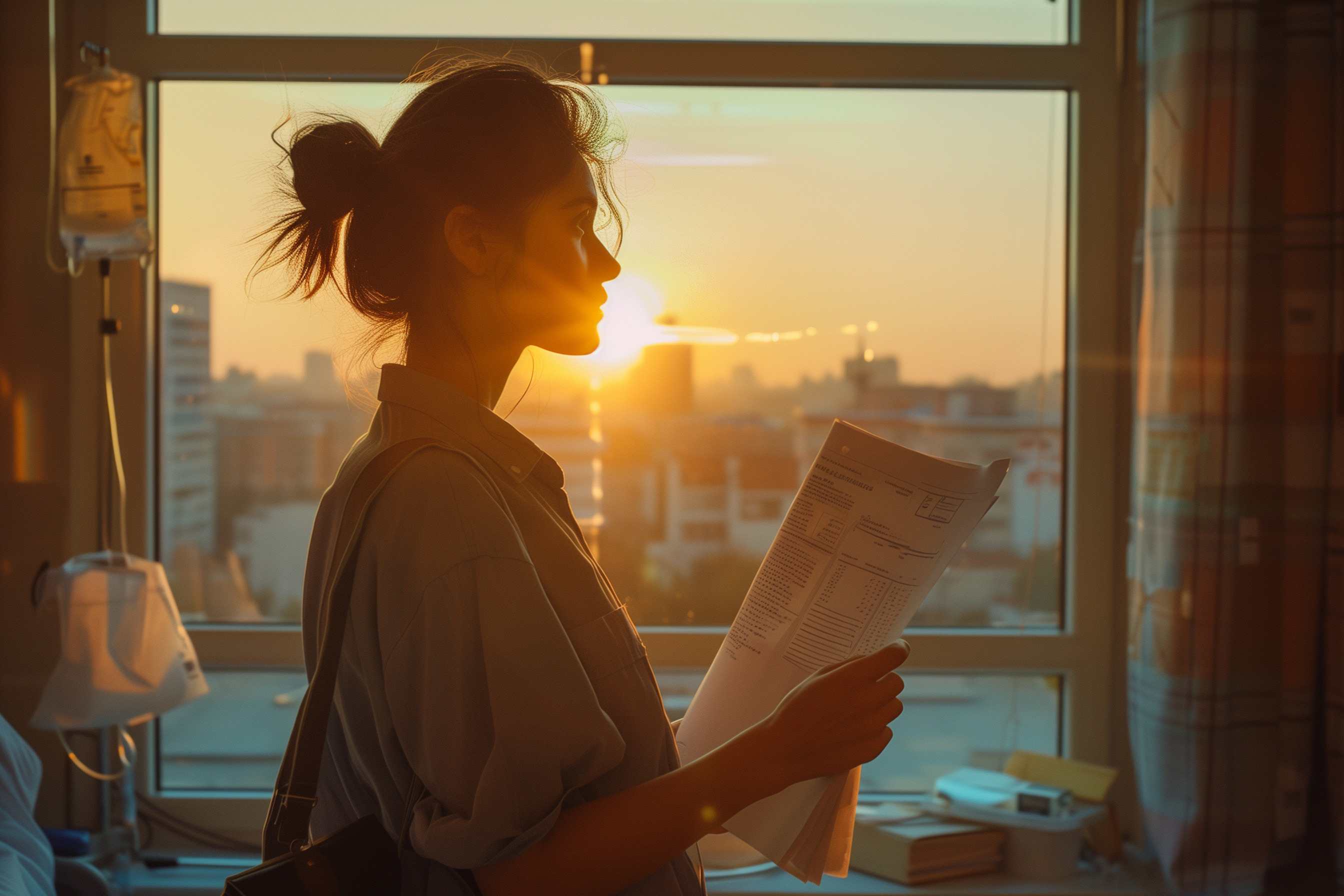 women being discharged from hospital and has anxiety looking at discharge papers