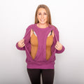 Multi-Access Crewneck Berry | Model is 5'3" 130lbs wearing size S