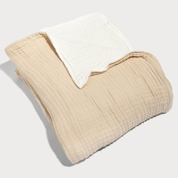 Inspirational Muslin Blanket Beige White