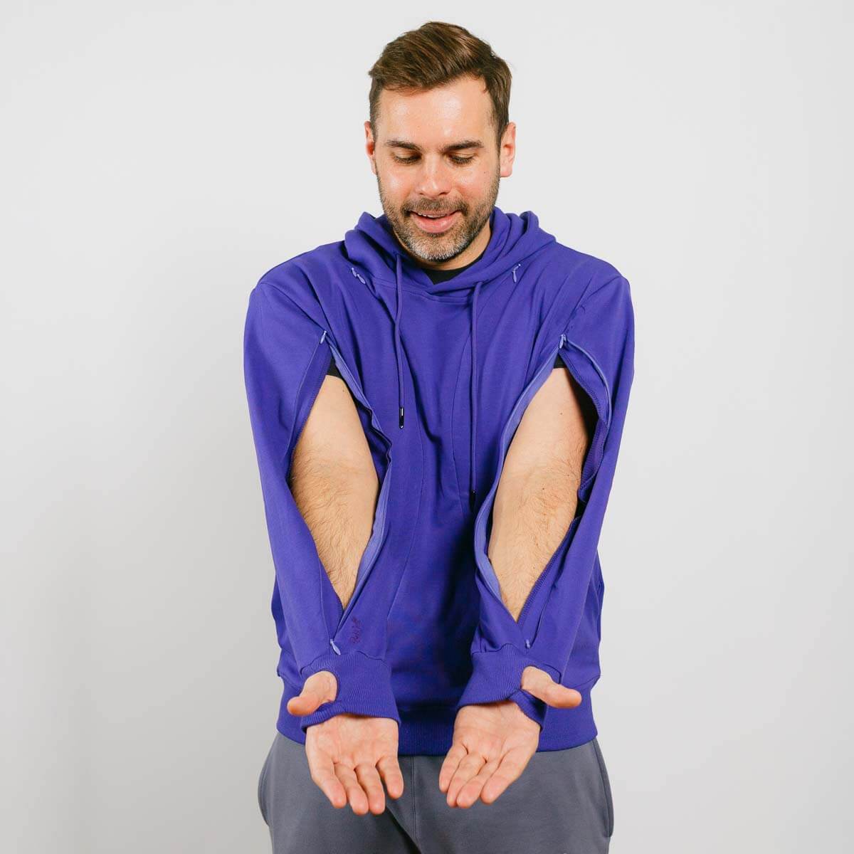 Multi-Access Hoodie Flamingo | Model is 5'8" 165lbs wearing size M