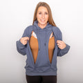 Multi-Access Hoodie Slate Blue | Model is 5'3" 130lbs wearing size S