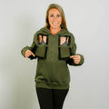 Port IV Zip Hoodie Olive | Model is 5'3" 130lbs wearing size S